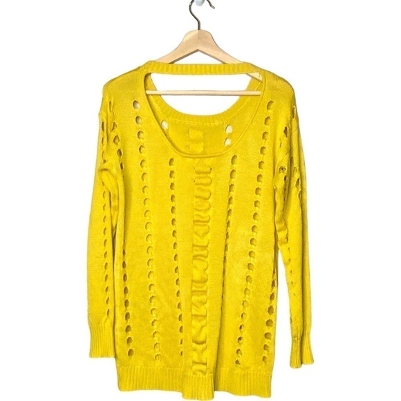 Yellow Knit Women's Sweater - Picture 3 of 8